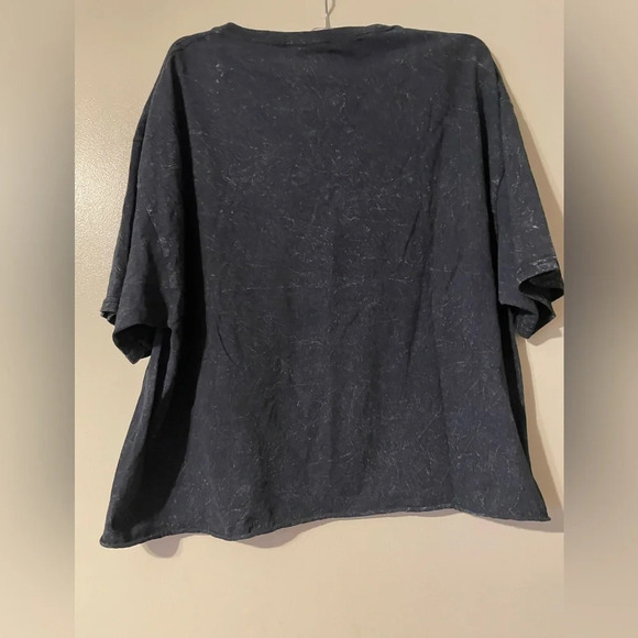 AC/DC High Voltage Black Cropped Short Sleeve T Shirt 100% Cotton Size Large - Picture 3 of 6